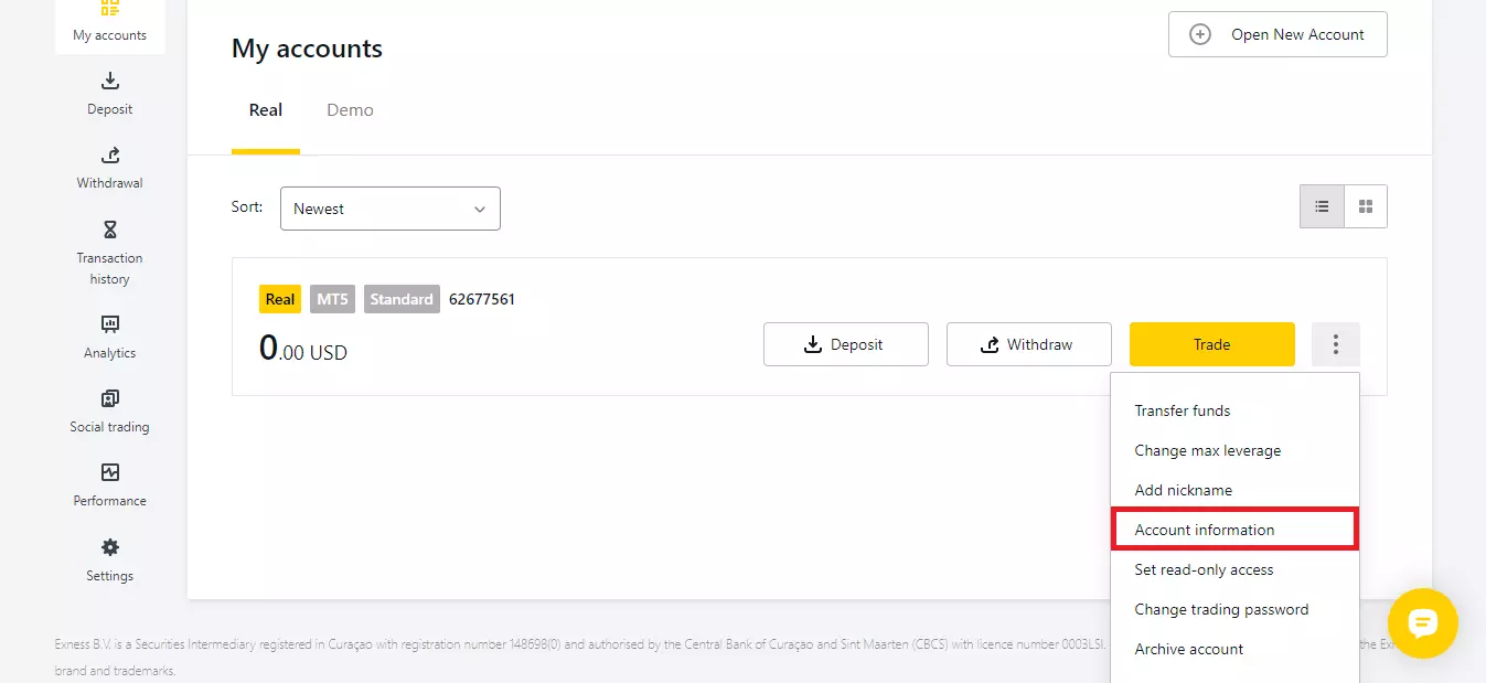 Click on Account Information to view your account detailsアカウント情報をクリックするとアカウントの詳細が表示されます