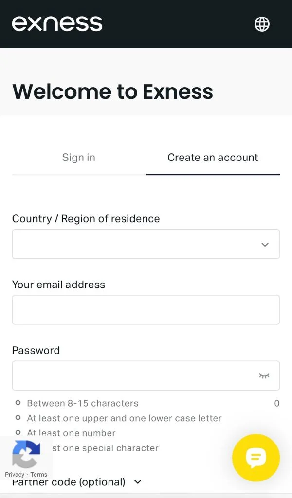 Access this page to start creating an Exness accountこのページにアクセスしてExnessアカウントの作成を開始してください