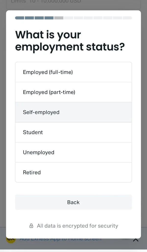 Your employment statusあなたの雇用状況