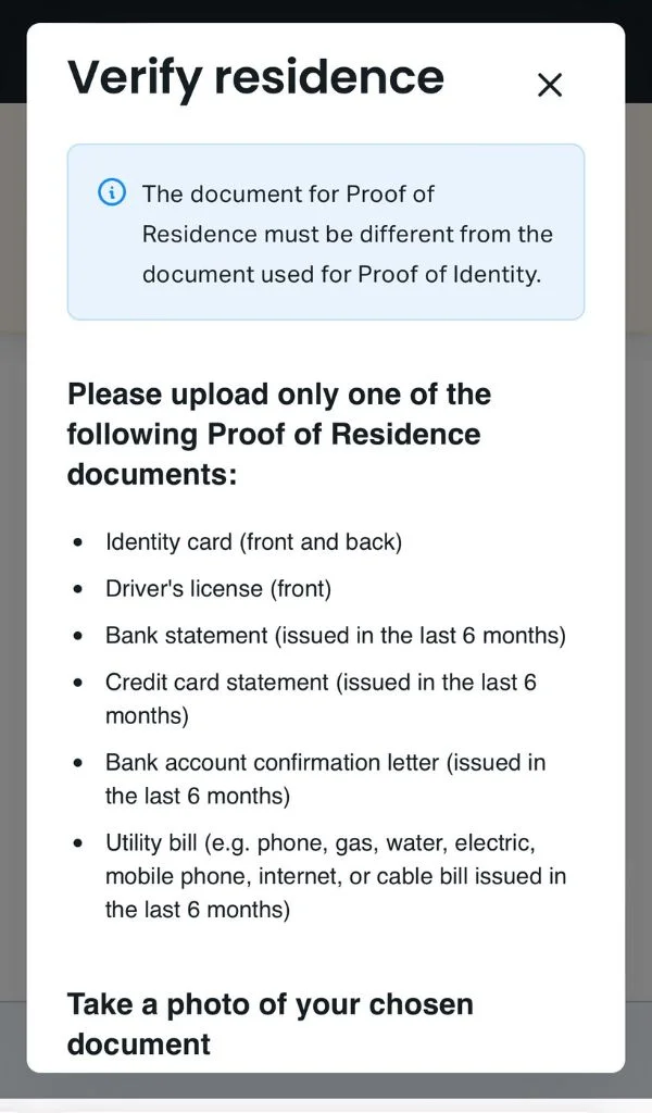 Verify Residence Address居住地住所の確認