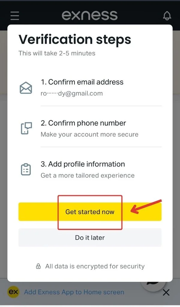 Select to start verification immediatelyすぐに検証を開始するには選択してください