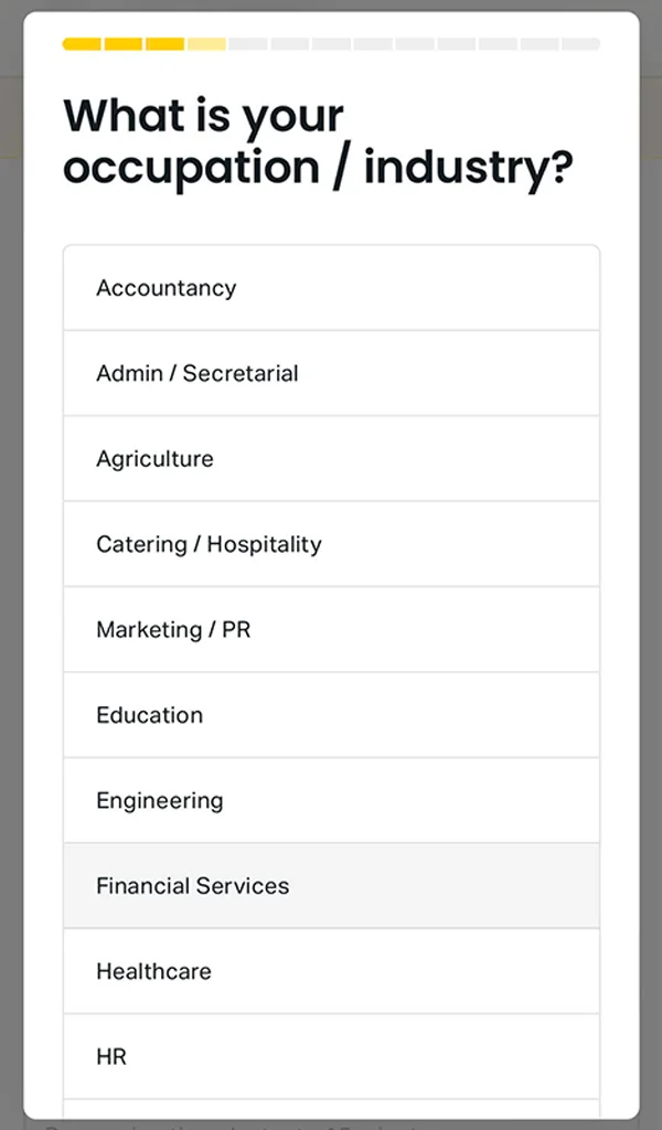 Select your profession/industry職業/業種を選択してください