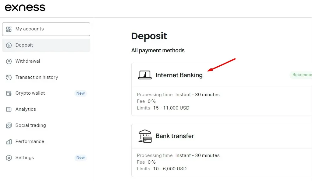 Select the transaction method.取引方法を選択してください。