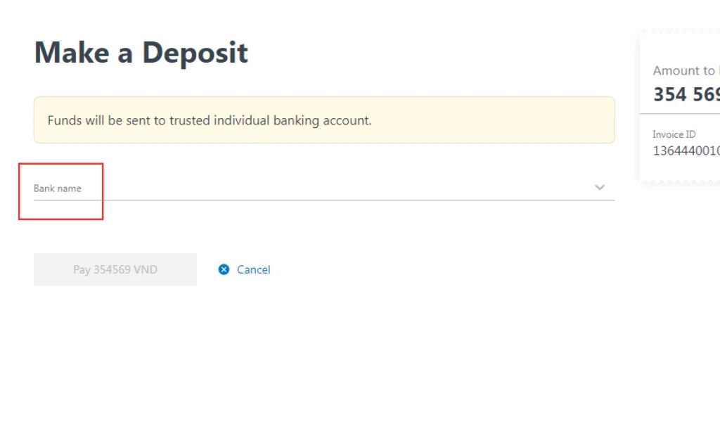 Deposit in Exness, the bank you wish to deposit with.入金を希望する銀行であるExnessに入金します。