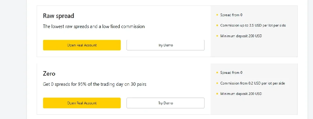 There are two types of accounts that charge commissions: zero spread and original spread.手数料がかかる口座には、ゼロスプレッドとオリジナルスプレッドの 2 種類があります。