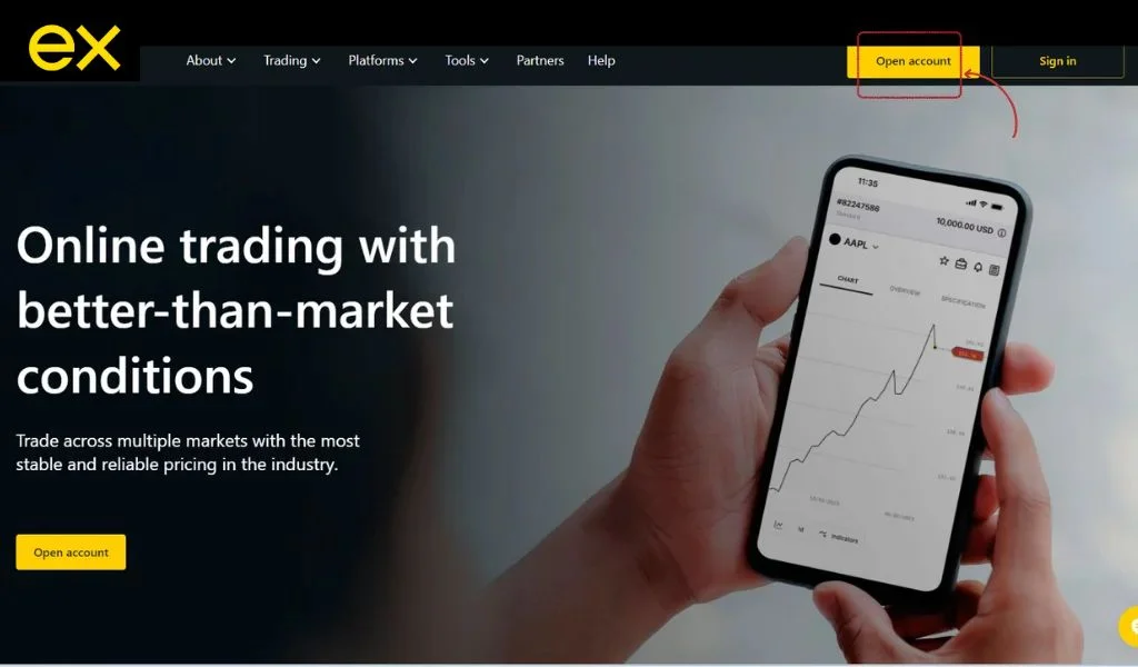 Visit the Exness main websiteExnessのメインウェブサイトをご覧ください