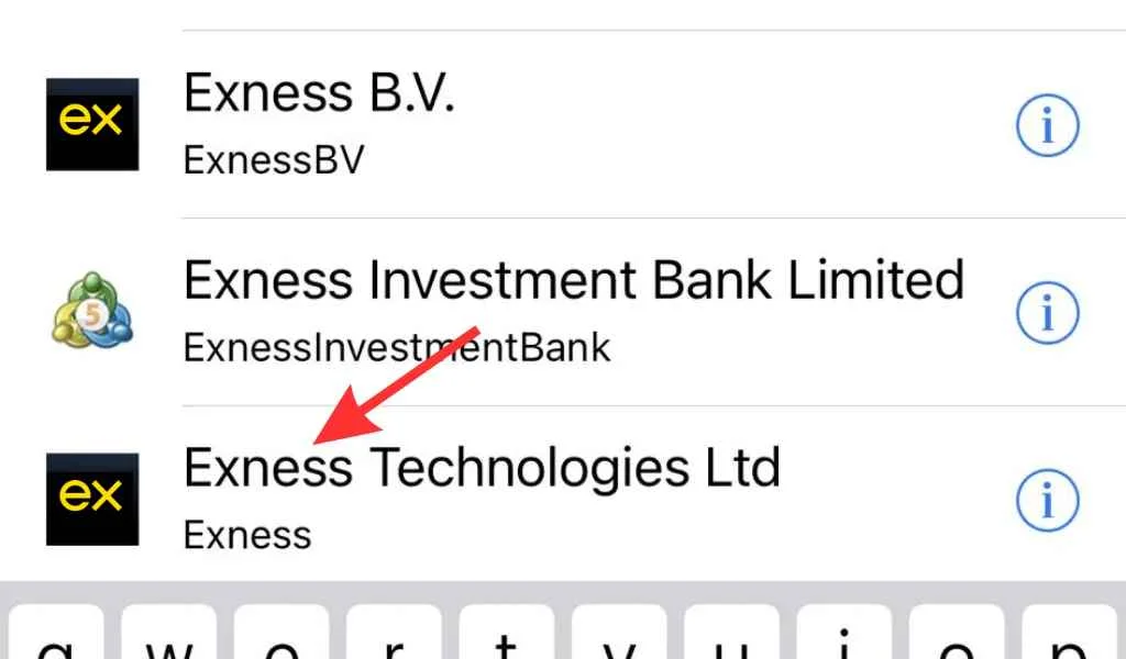 Choose Exness Technology Co., LtdExness Technology Co., Ltd.を選択してください
