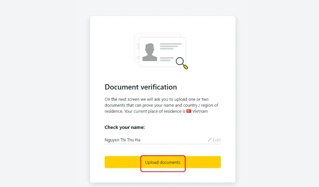 Verify Accountアカウントを確認する