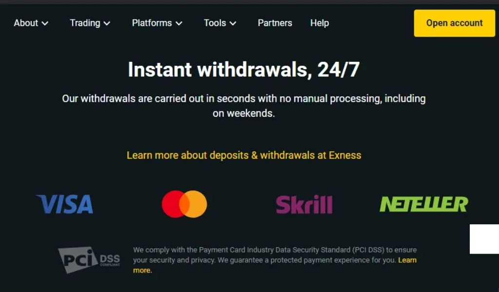 Exness Withdrawal FormExness出金フォーム