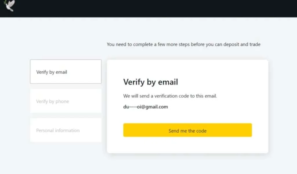 Verify by emailメールで確認