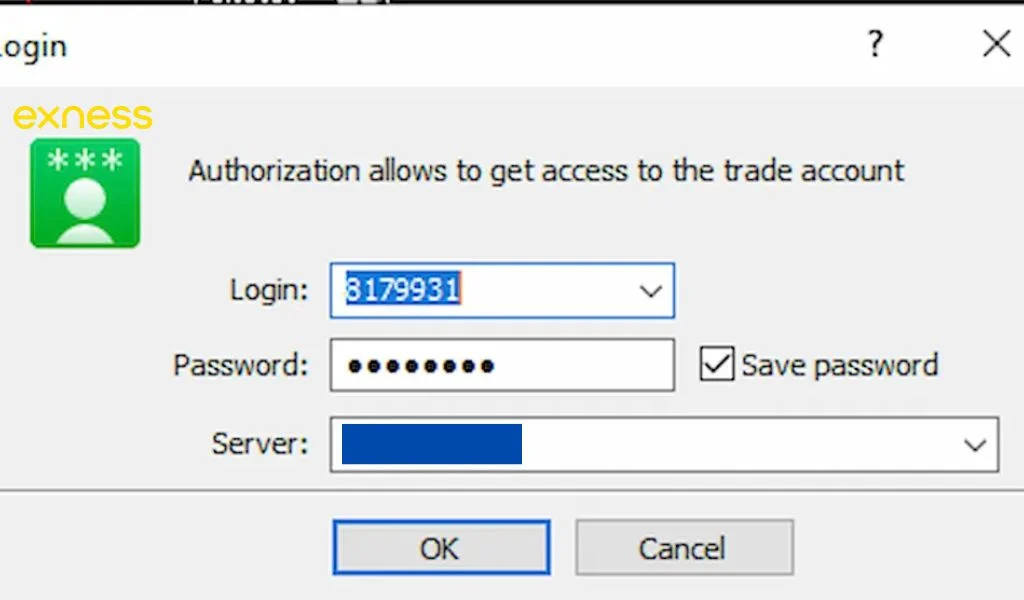 Log in to your Exness MT5 accountExness MT5アカウントにログイン