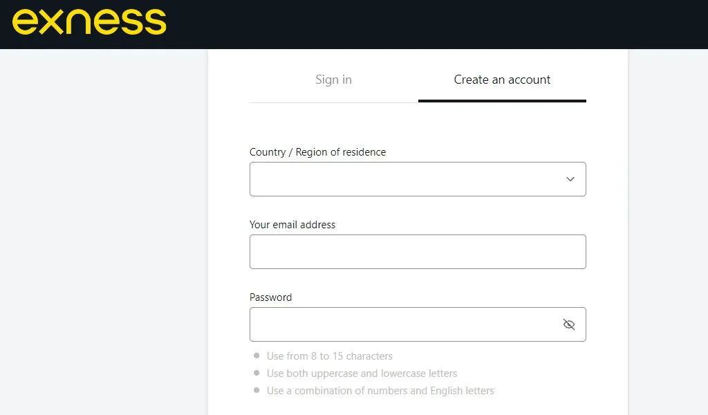 Register an Exness AccountExnessアカウントを登録する