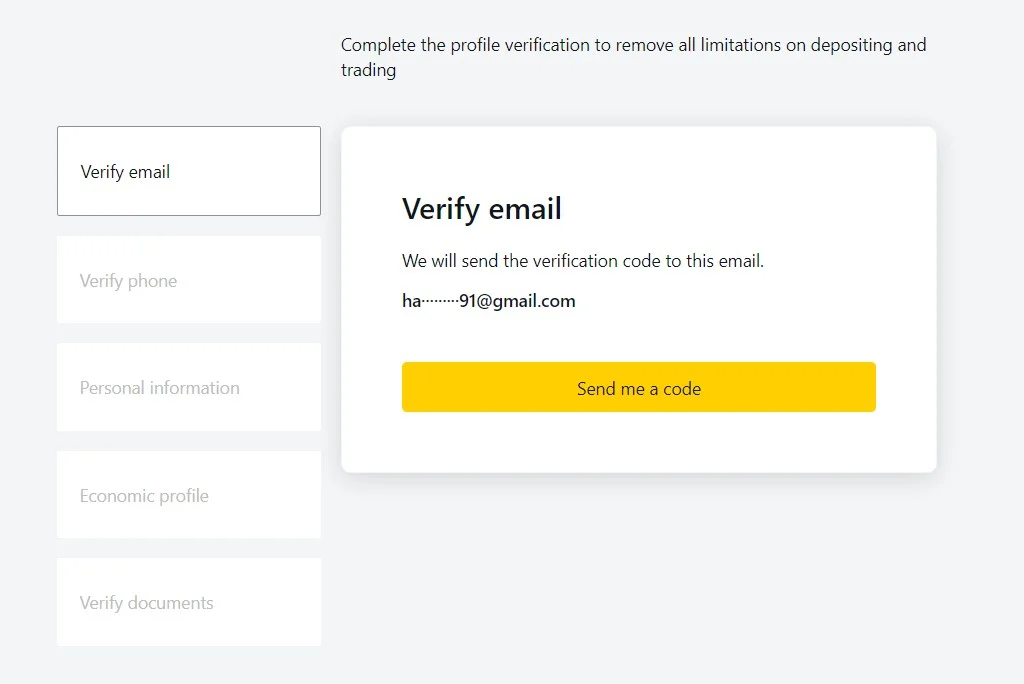 Verify Accountアカウントを確認する