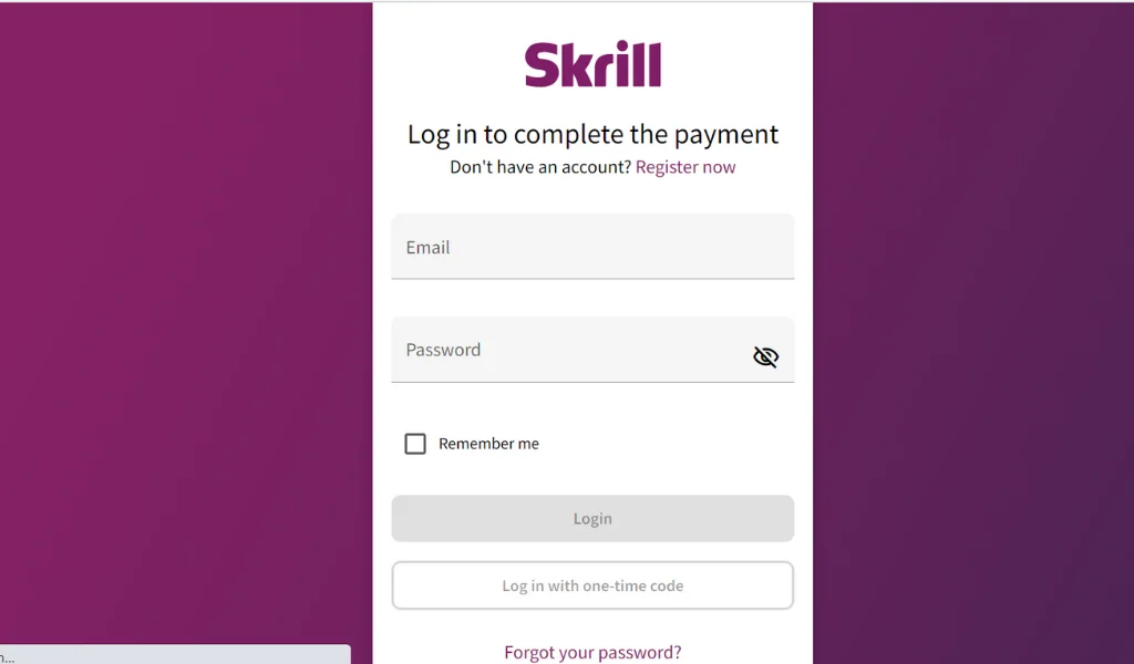 Log in to your Skrill accountSkrillアカウントにログイン