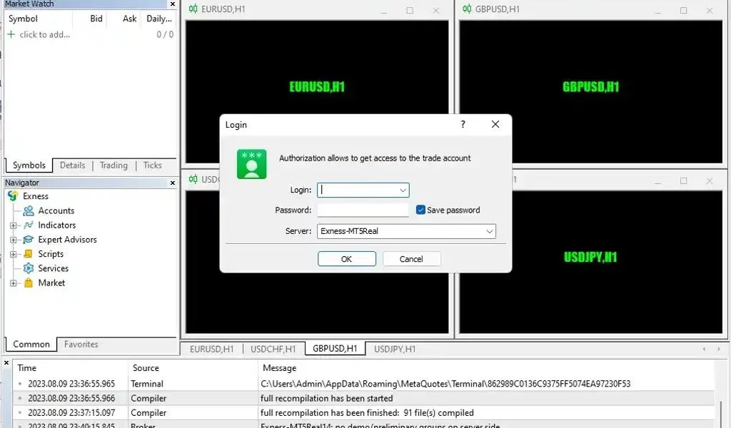 Fill in your Exness account informationExnessアカウント情報を入力してください