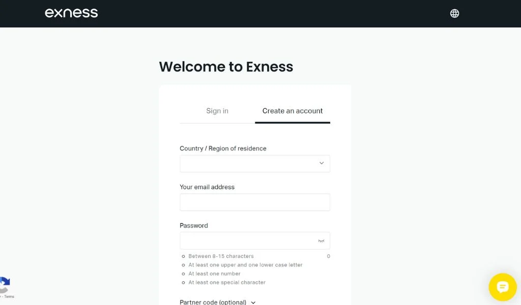 Register an Exness AccountExnessアカウントを登録する