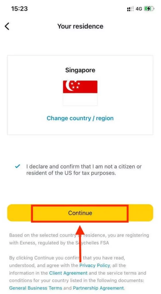 Select Country国を選択